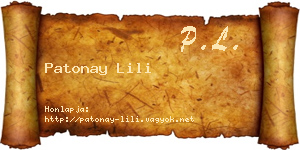 Patonay Lili névjegykártya