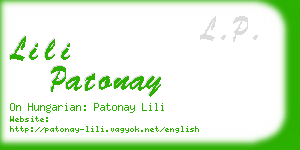 lili patonay business card